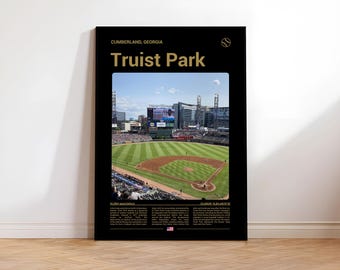 Truist Park Poster, Atlanta Braves Stadium Print, Braves Baseball Wall Art, MLB Stadium Photo, Georgia Sports Gifts