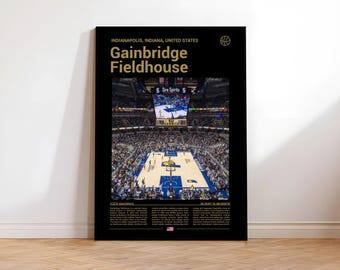 Gainbridge Fieldhouse Indianapolis Print | Basketball Modern Wall Art Poster(Digital Download)