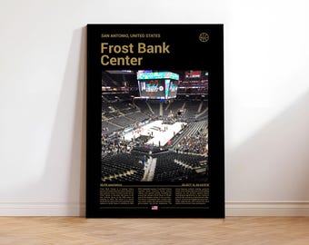 Frost Bank Center San Antonio Print |  Modern Basketball Stadium Art Poster(Digital Download)