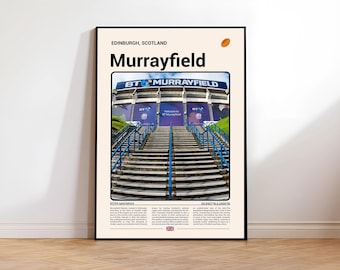 Murrayfield Stadium Print, Edinburgh Scotland Poster, Rugby Stadium Wall Art, Scottish Sports Photography