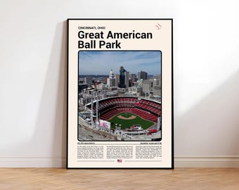 American Ball Park Cincinnati Print | Ohio Baseball Wall Art Poster(Digital Download)