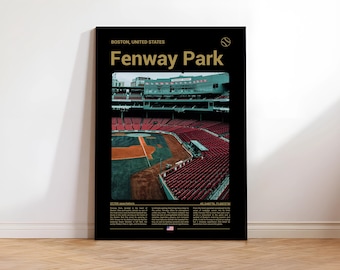 Fenway Park Stadium Print, Boston Red Sox Poster, Historic Baseball Wall Art, MLB Stadium Photo, New England Sports Gifts