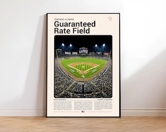 Gegarandeerd tarief veld print, Chicago White Sox poster, White Sox honkbal kunst aan de muur, MLB stadion foto, Chicago Sports Gifts