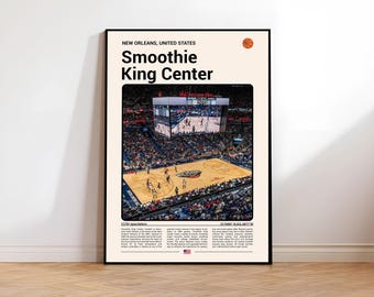 Smoothie King Center Print, New Orleans Pelicans Poster, Pelicans Basketball Wall Art, NBA Stadium Photo, Louisiana Sports Gifts