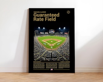 Chicago White Sox Stadium print, poster gegarandeerd tarief veld, White Sox honkbal kunst aan de muur, MLB stadion foto, Illinois geschenken