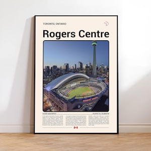 Rogers Centre Stadium Print, Toronto Blue Jays Poster, Blue Jays Baseball Wall Art, MLB Stadium Photo, Canada Sports Gifts