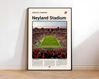 Neyland Stadium Knoxville Print | Tennessee Mid-Century Football Modern Wall Art Poster(Digital Download)