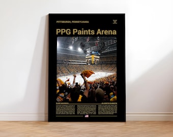 PPG Paints Arena | Pittsburgh Pennsylvania Hockey Poster | Mid Century Modern Print