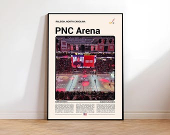 PNC Arena Raleigh Hockey Print | North Carolina Mid-Century Modern Wall Art Poster(Digital Download)