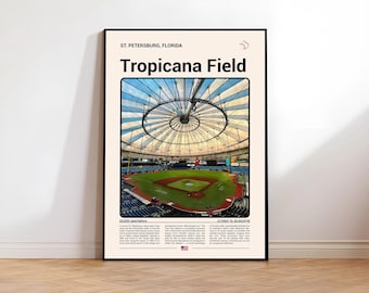 Tropicana Field Poster, St. Petersburg Florida Baseball Stadium Wall Art (Digital Download)