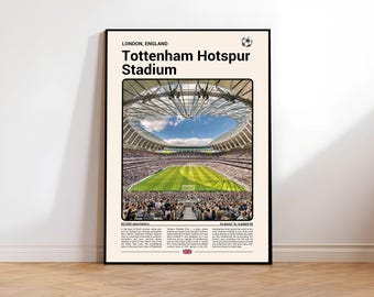 Tottenham Hotspur Stadium London Print | England Football Mid-Century  Modern Wall Art Poster(Digital Download)