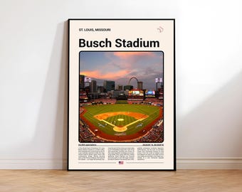 Busch Stadium Print, St. Louis Cardinals Poster, Cardinals Baseball Wall Art, MLB Stadium Photo, St. Louis Sports Gifts