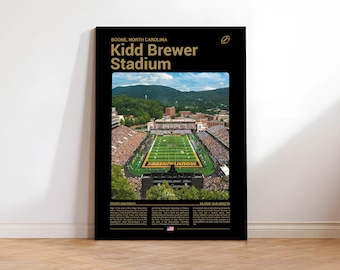 Kidd Brewer Stadium Boone Poster | North Carolina Football Print | Mid-Century Wall Art(Digital Download)