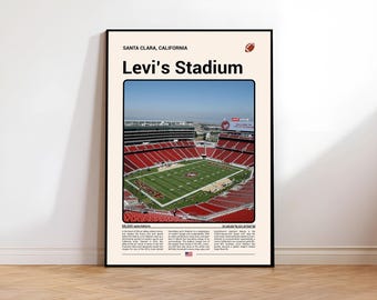 Levi's Stadium-tryck, San Francisco Mid Century Modern fotbollskonst (digital nedladdning)