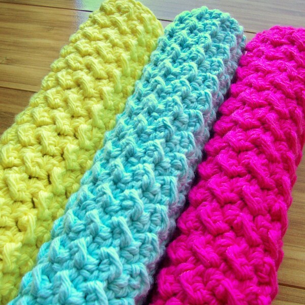 Luxurious Ribbed Spa Cloth Exfoliating Washcloth Crochet Pattern PDF