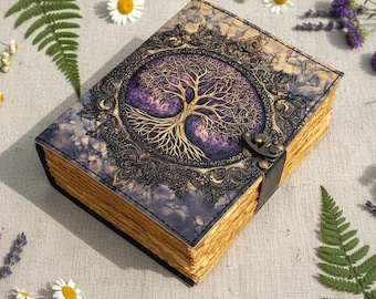 Tree of Life 400 pagina's Grimoire Vintage leren dagboek, Blanco spreukenboek der schaduwen