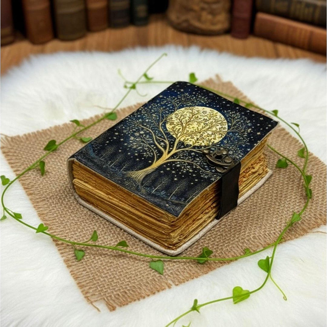 Tree of Life Leather Journal – Handmade Celtic Grimoire, Wiccan Book of ...