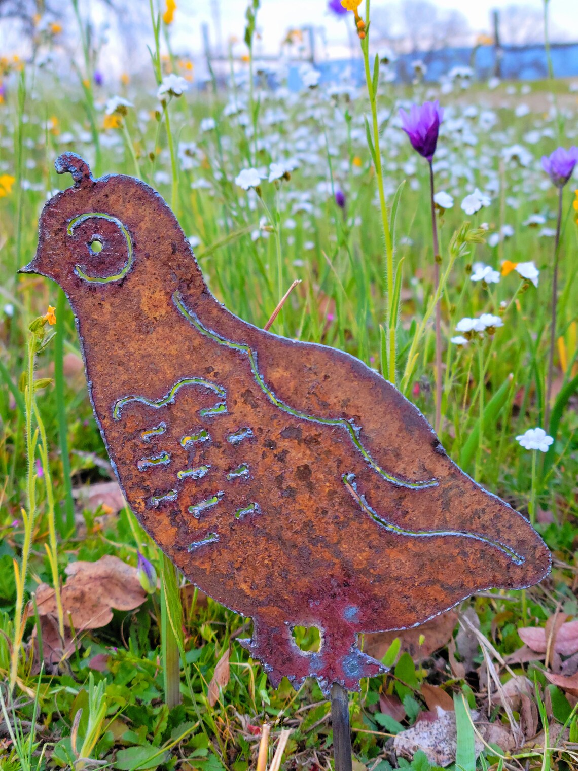 Rusty Metal Quail Family Quail Garden Art Quail Metal Yard Etsy