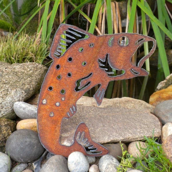 Metal Fish Yard Art Etsy