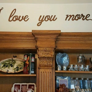 Yo te quiero más... Día de la Madre, Boda, Señalización, Cartas, Amor, Corazón, Signo, Palabras de metal, Colgante de pared, Oxidado