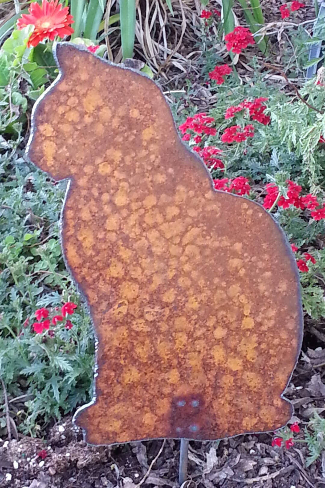 Cat Silhouette Metal Yard Art Garden Decor Rusty Hand Cut Plasma Metal Garden Art Etsy