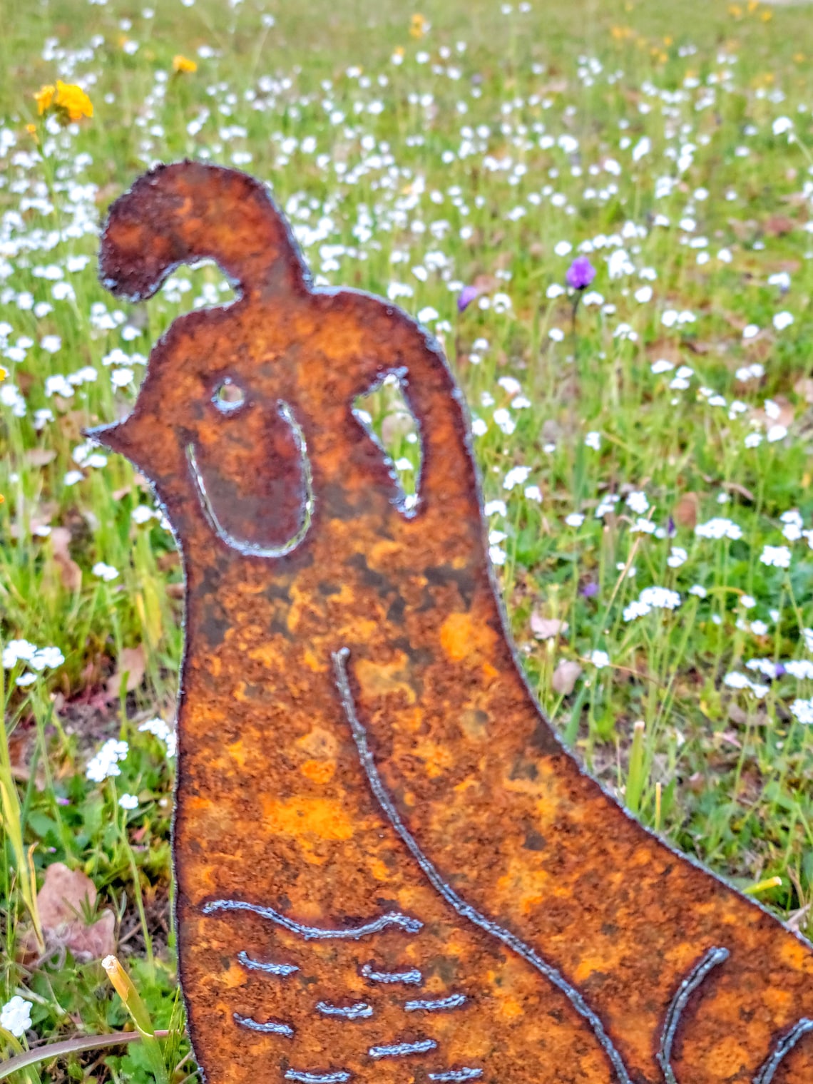 Rusty Metal Quail Family Quail Garden Art Quail Metal Yard Etsy