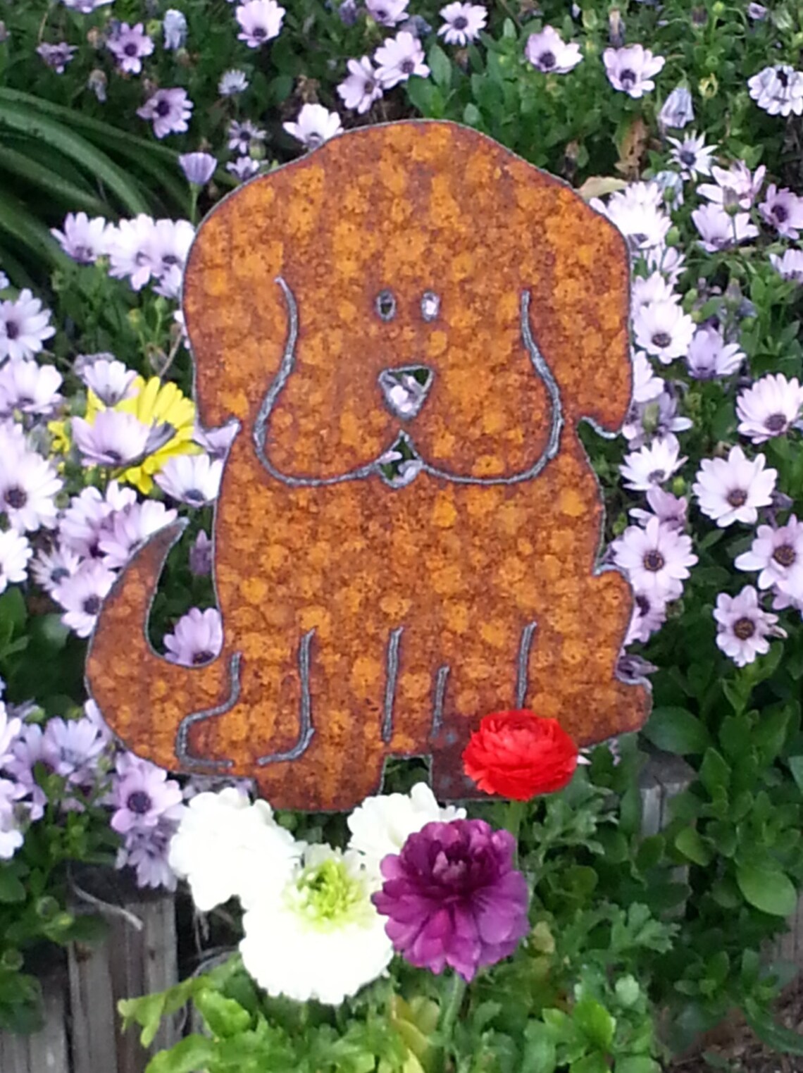 Dog Silhouette Metal Art Garden Decor Rusty Yard Art Hand Cut Etsy