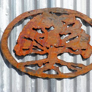 Oak Tree Rusty Metal Wall Art - Etsy