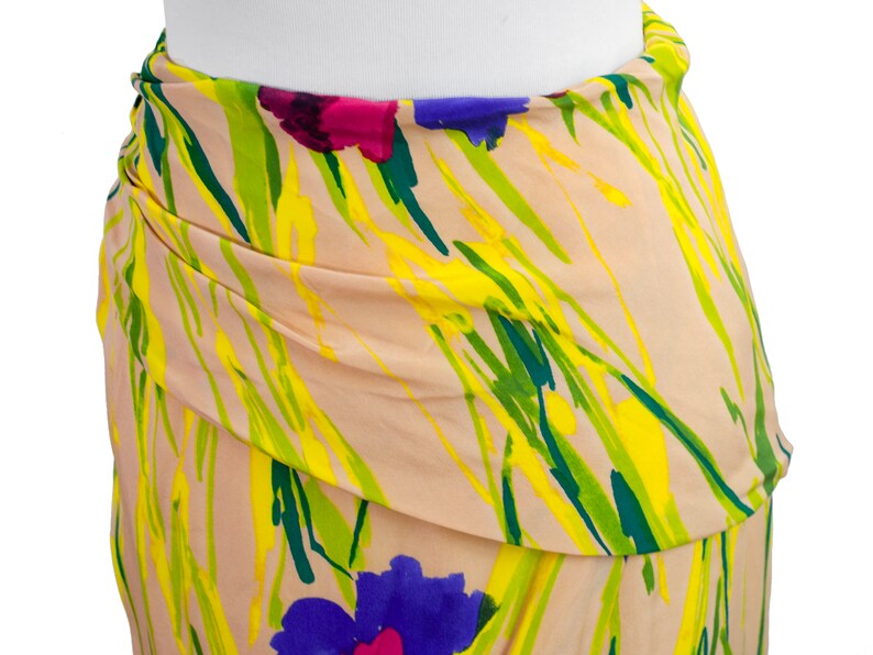 Blumarine Abstracted Floral Print Silk Mini Skirt image 4