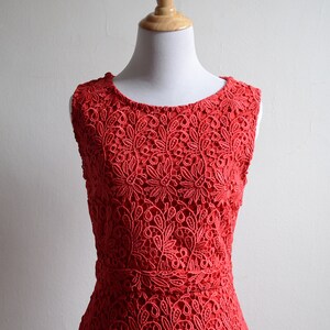 Rubber Ducky Productions Red Tatting Lace Open-back Mini Cocktail Dress -  Etsy