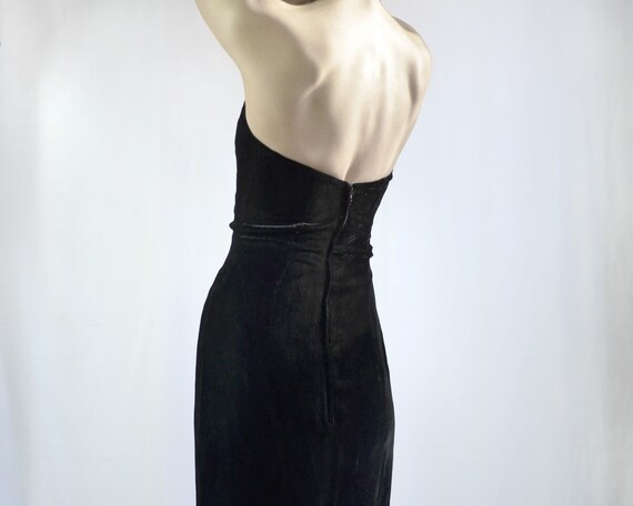 80s does 50s Black Velvet Cocktail Dress