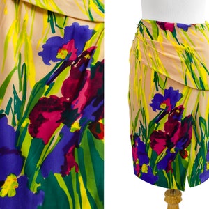 Blumarine Abstracted Floral Print Silk Mini Skirt image 1