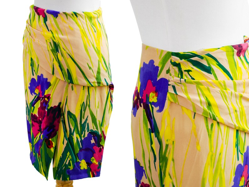 Blumarine Abstracted Floral Print Silk Mini Skirt image 5