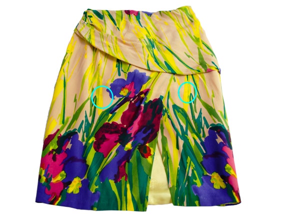 Blumarine Abstracted Floral Print Silk Mini Skirt - image 3