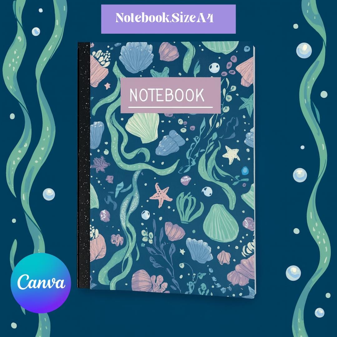 Sully Notebook Ocean Shell Notebook | A4 Sea Life Journa - Etsy