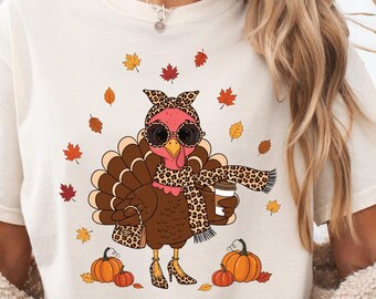 Leopard Print Turkey PNG, Boujee Thanksgiving Sublimation (Digital Download)