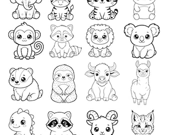 Safari Animals Outline Svg Cute African Jungle Animal Cut File Cricut Silhouette Lion Tiger Hippo Giraffe Zebra Monkey Zoo Savanna Kids Baby