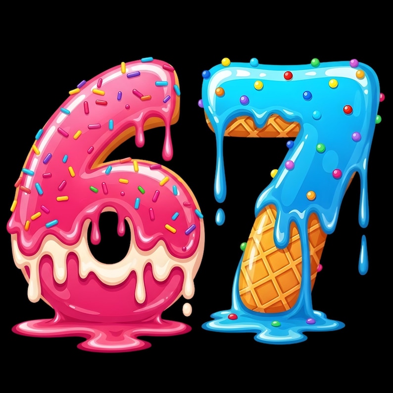 67 Ice Cream Drip Meme PNG: Gen Z Alpha Slang (digital Download) - Etsy