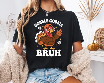 Funny Thanksgiving Turkey Bruh PNG, Retro Fall Sublimation (Digital Download)