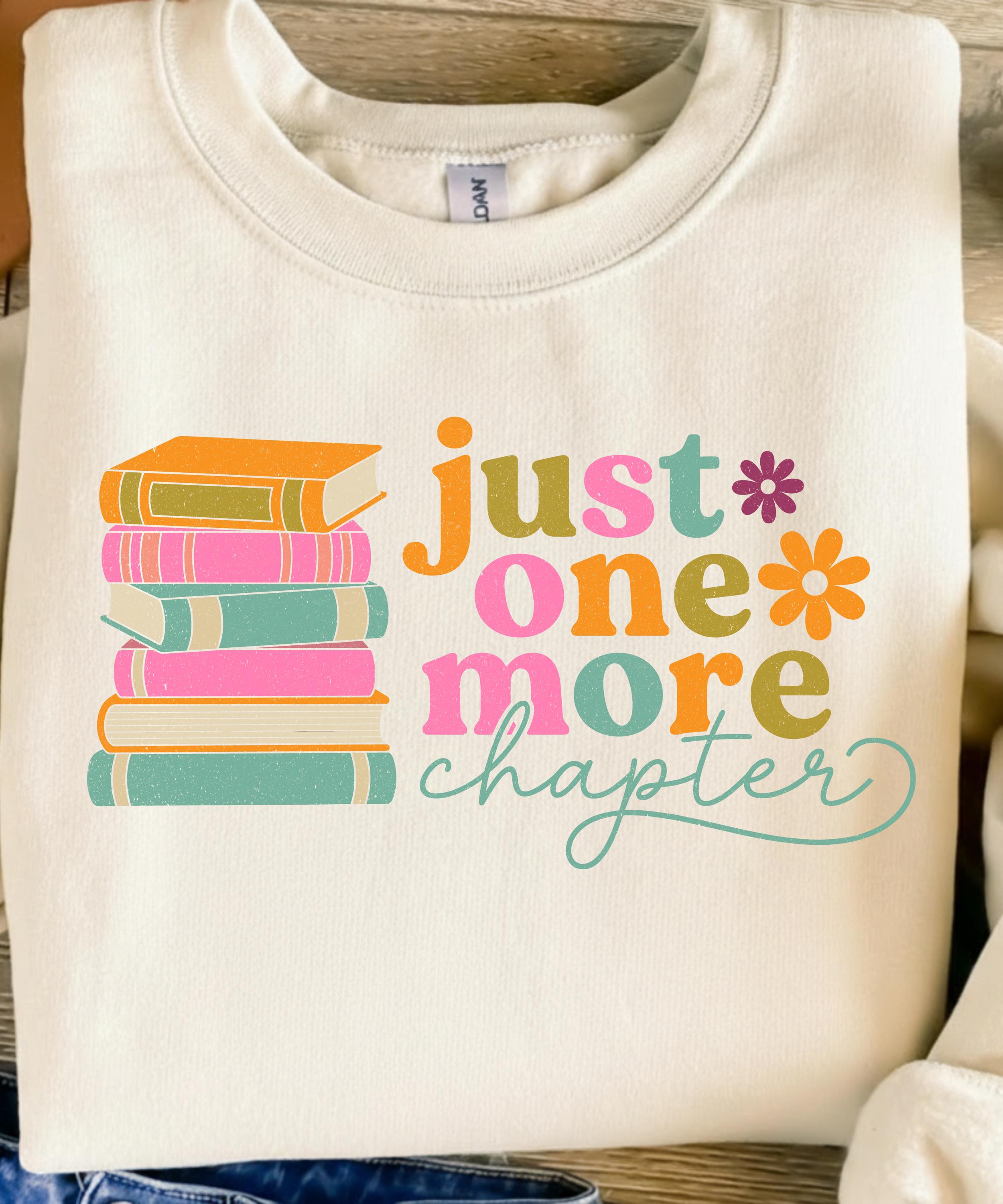 Just One More Chapter Png, Book Lover Png, Book Quote Png, Funny Bookish Png, Trendy Retro Groovy Wavy Digital Download Sublimation PNG