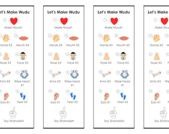 Wudu-gids voor kinderen, islamitisch leren, stappen voor wassing (pdf)