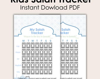 Kids Salah Tracker: Islamic Prayer Chart, Ramadan Activity (Printable PDF)