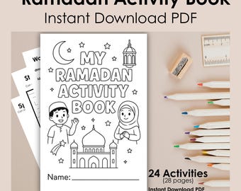 Ramadan Activity Book for Kids – 24 Fun Activities (28-Page Islamic Printable PDF, Instant Download)
