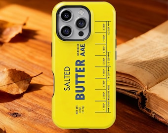Retro Salted Butter Phone Case, Vintage Food Label Design Cover for iPhone 17 16 15 14 13 12 11 Pro Max Mini, Samsung S25 S24 S23 S22 Ultra