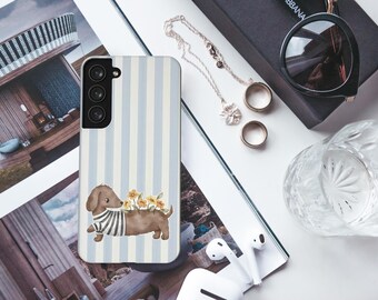 Dackel Handyhülle passend für iPhone 17 16 15 14 13 12 11 Mini Pro Max, Streifen Niedliche Hund Hülle für Samsung Galaxy S20 S21 S22 S23 S24 S25 Ultra