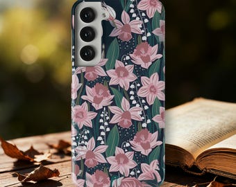 Coque design jonquilles muguet pour iPhone 17 16 15 14 13 12 Pro Max, coque florale pour Samsung Galaxy S23 S24 S25 Ultra