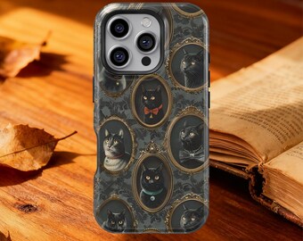 Vintage Cat Collage Phone Case for iPhone 17 16 15 14 13 12 Pro Max MagSafe Case, Animal Pet Lover Protective Cover for Samsung Galaxy S25