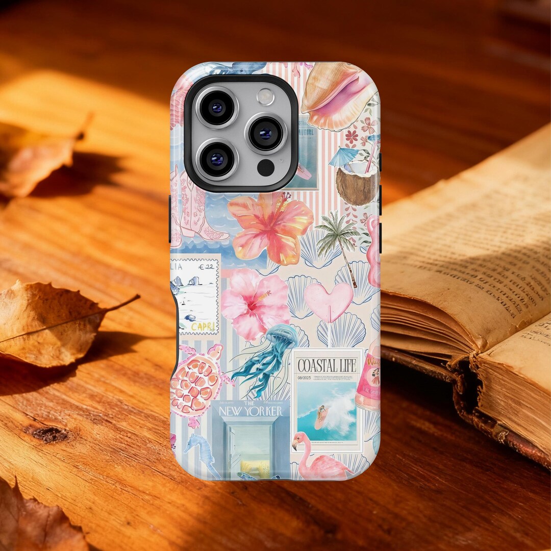 Beachy Blue Coquette Coastal Collage Preppy Cute Aesthetic Case, Summer ...