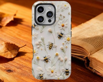 Afternoon Bee-light Phone Case for iPhone 17 16 15 14 13 12 Pro Mini Max, Spring Bumblebee Protective Cover for Samsung Galaxy S24 S25 Ultra