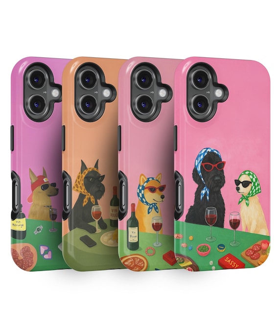 Custom Vintage Puppy Style Dog Phone Case for iPhone 17 16 15 14 13 12 11 Pro Max, Personalized Pet Art Cover for Samsung Galaxy S25 S24